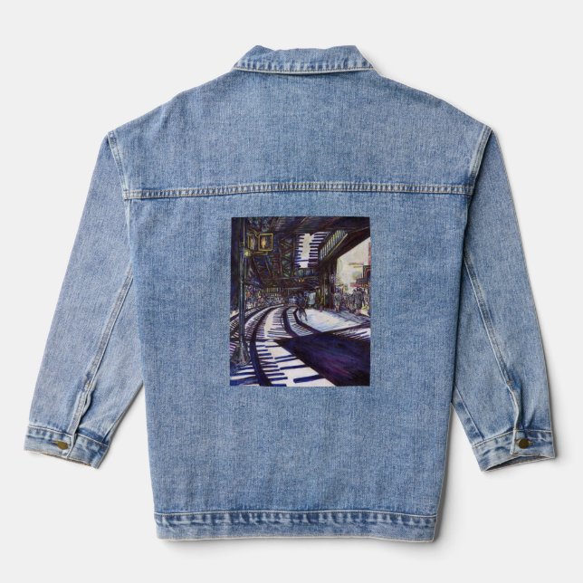 Klavierstühlen Jeansjacke (Rückseite)