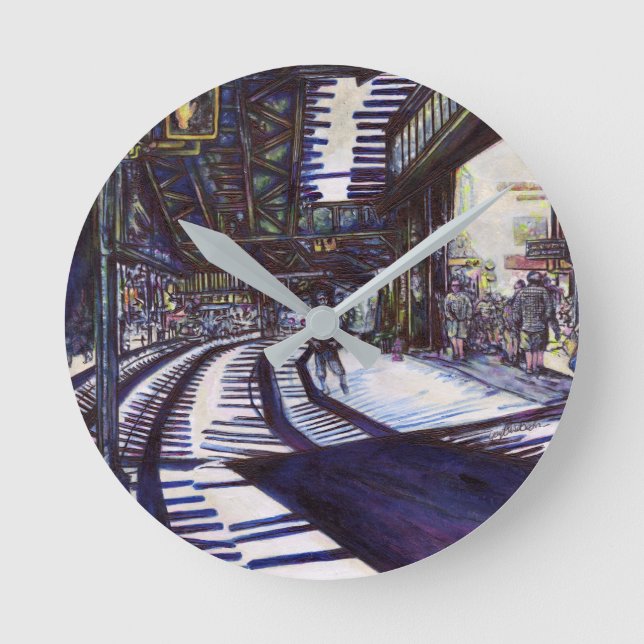 Klavierstühlen Runde Wanduhr (Vorderseite)