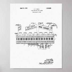 Klaviertastatur 1925 Weißbuch zum Thema "Patent Ar Poster