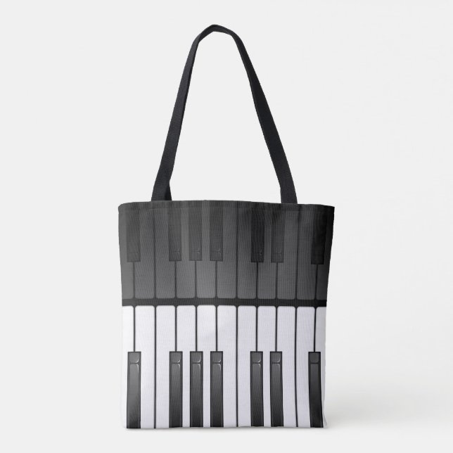 Klaviertastatur Design Totbeutel Tasche (Rückseite)