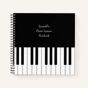 Klaviertastatur Elegante Personalisierte Musikerin Notizbuch