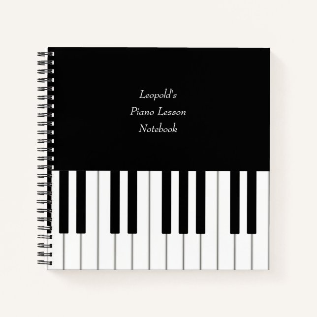 Klaviertastatur Elegante Personalisierte Musikerin Notizbuch (Vorderseite)