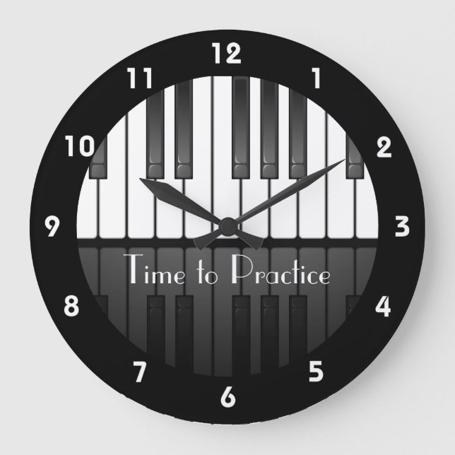 Klaviertastatur Große Wanduhr (Vorderseite)