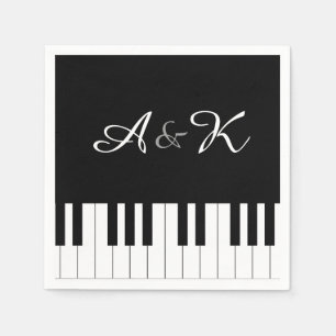 Klaviertastatur Hochzeitsmusik Set 50 Papier Napki Serviette