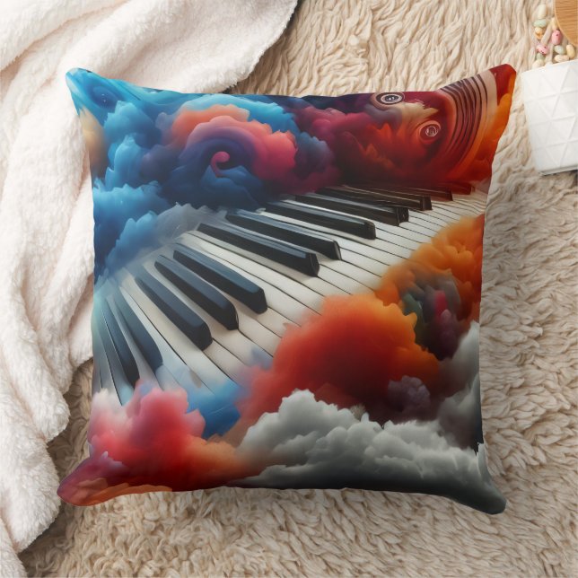 Klaviertastatur künstlerisch aus Wolken Kissen (Decke)