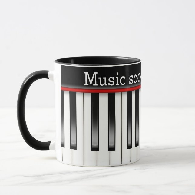 Klaviertastatur mit Musikangebot Tasse (Links)