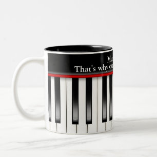 Klaviertastatur mit Musikzitat Zweifarbige Tasse
