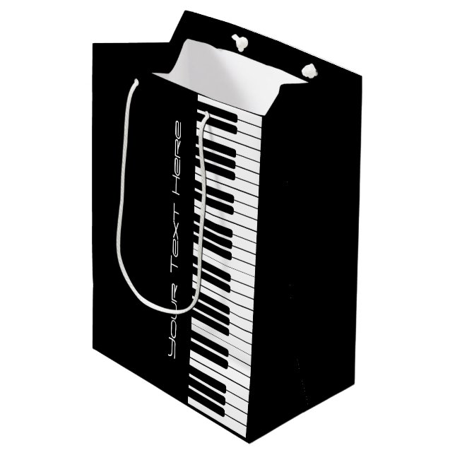 Klaviertastatur Mittlere Geschenktasche Geschenktüte (Vorderseite Schrägansicht)