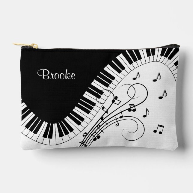 Klaviertastatur Musikdesign Brautparty Geschenk Zubehörtasche (Vorderseite)