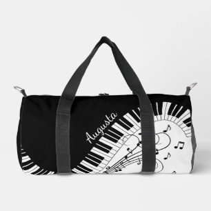 Klaviertastatur-Musikdesign mit Namen Duffle Bag