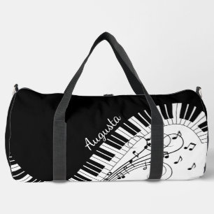 Klaviertastatur-Musikdesign mit Namen Duffle Bag