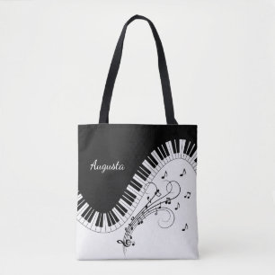 Klaviertastatur-Musikdesign mit Namen Tasche