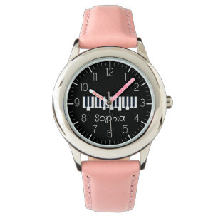 Klaviertastatur Personalisiert Musikerin Armbanduhr