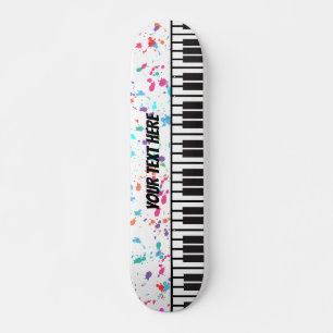 Klaviertastatur Personalisiert Musikerin Skateboard