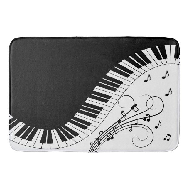 Klaviertastatur Schwarz-Weiß-Musik Design Bad m Badematte (Vorderseite)