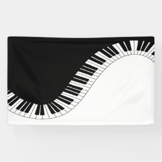 Klaviertastatur Schwarz-Weiß-Musik-Design Banner