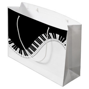 Klaviertastatur Schwarz-Weiß-Musik-Design Große Geschenktüte