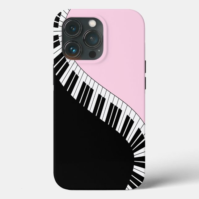 Klaviertastatur Schwarz-Weiß-Musik-Design Rosa Case-Mate iPhone Hülle (Rückseite)