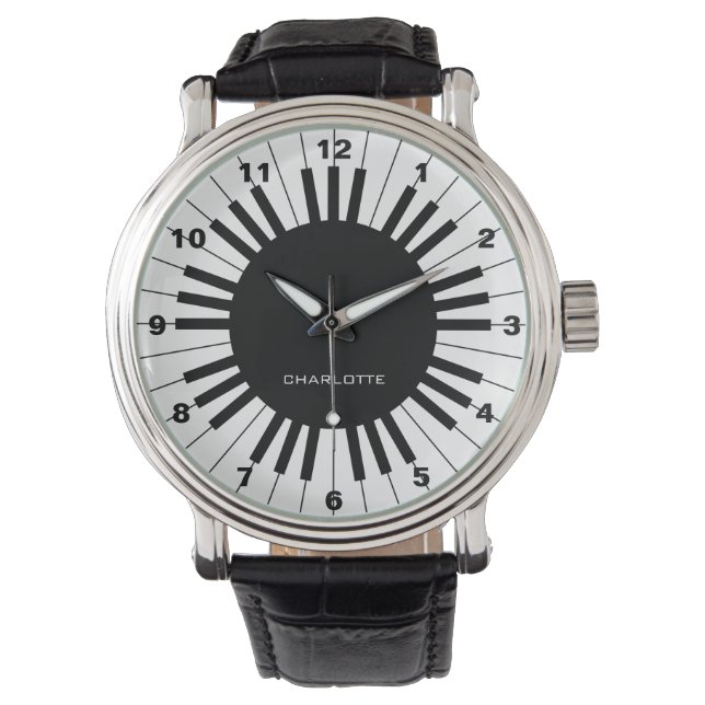 Klaviertastatur, Schwarz-Weiß-Uhr Armbanduhr (Vorderseite)