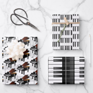 Klaviertastatur - Sets für musikalisches Design Geschenkpapier Set