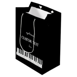 Klaviertastatur und anpassbarer Text schwarz und w Mittlere Geschenktüte