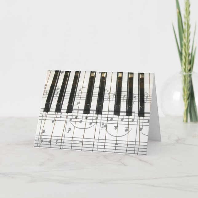 Klaviertastatur und Musiknoten Karte (Vorderseite)