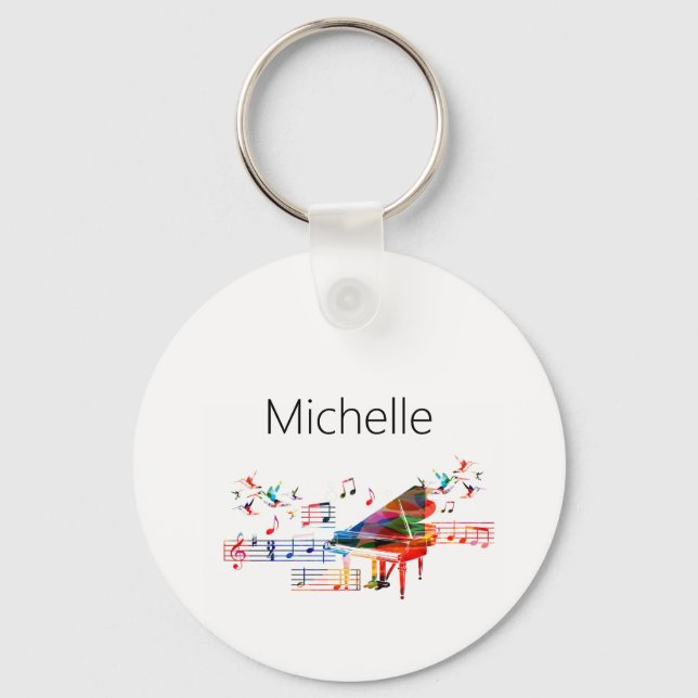Klaviertastatur und Schlüsselanhänger für Musikanm (Vorderseite)