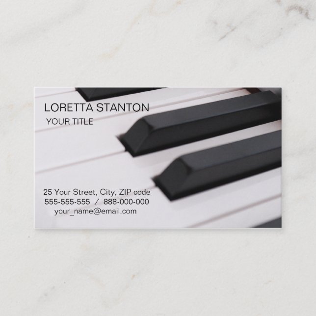 Klaviertastatur Visitenkarte (Vorderseite)