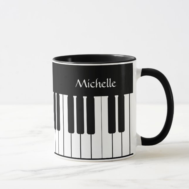 Klaviertastaturmusik personalisiert Mug Tasse (Rechts)