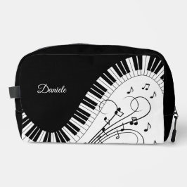 Klaviertastaturmusikdesign mit Namen Waschbeutel
