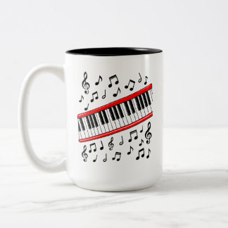 Klaviertasten Beat It 1980er Jahre Cosplay Musikli Zweifarbige Tasse