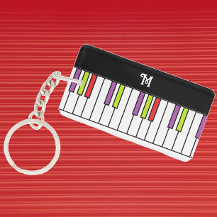 Klaviertasten Bunte Musik Helle Benutzerdefinierte Schlüsselanhänger