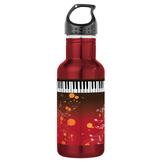 Klaviertasten Edelstahlflasche (Vorderseite)