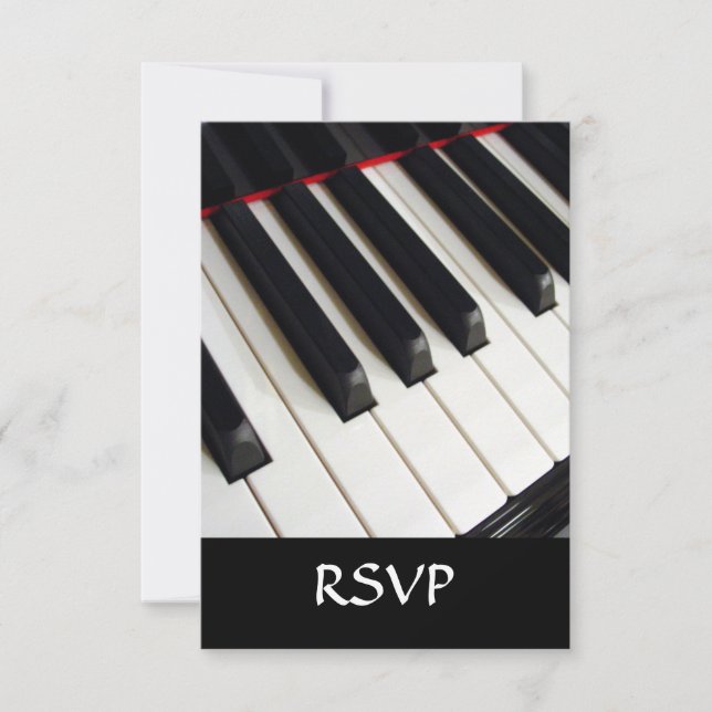 Klaviertasten Fotografie RSVP Karte (Vorderseite)