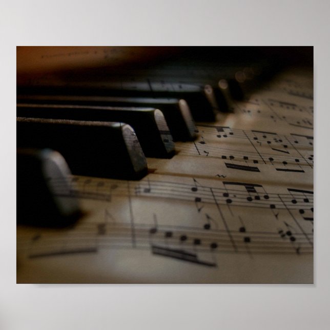 Klaviertasten für antike Musik Poster (Vorne)