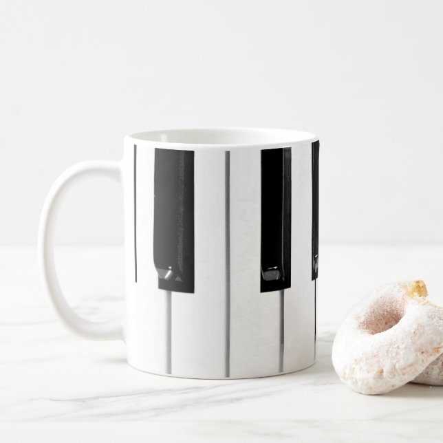 Klaviertasten Kaffeetasse (Mit Donut)