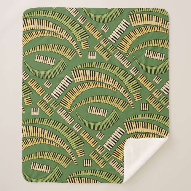 Klaviertasten kurviert sherpadecke (Vorderseite)