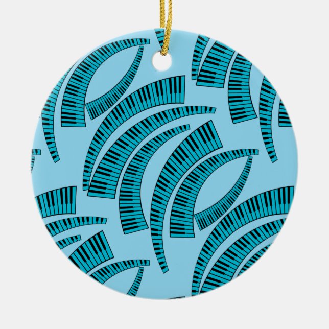Klaviertasten Kurvige Keramik Ornament (Vorne)