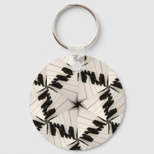 Klaviertasten Mandala Kaleidoscope Tastenring Schlüsselanhänger