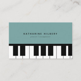 Klaviertasten Minimalistisch Blue Business Card Visitenkarte
