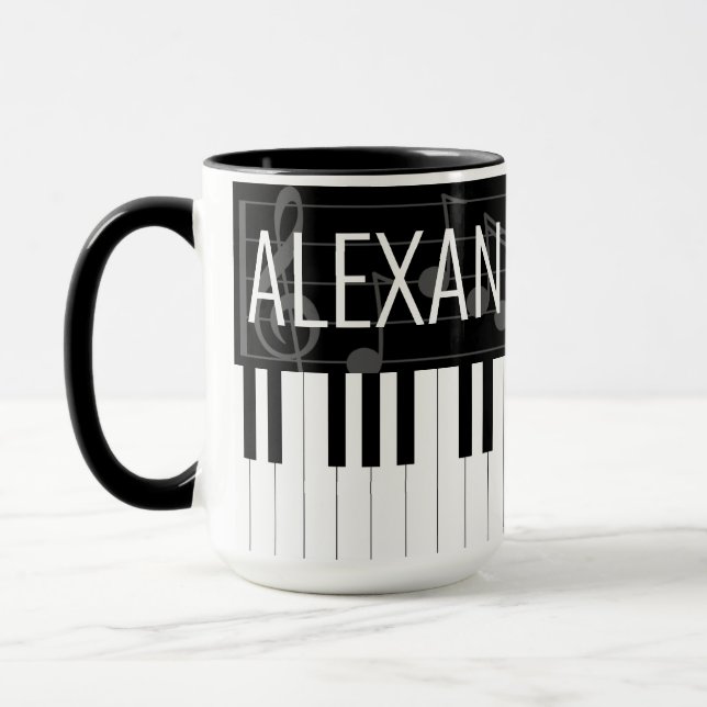 Klaviertasten mit Namen Tasse (Links)