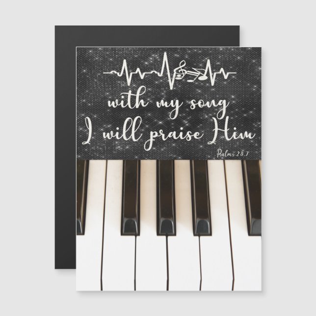 Klaviertasten mit Psalms Bible Verse Quote Magnetkarte (Vorne/Hinten)