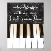Klaviertasten mit Psalms Bible Verse Quote