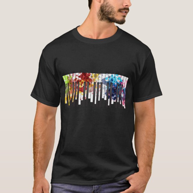 Klaviertasten Musik Lover Pianist T-Shirt (Vorderseite)