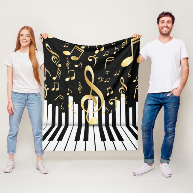 Klaviertasten Musiknote Fleecedecke (Beispiel)