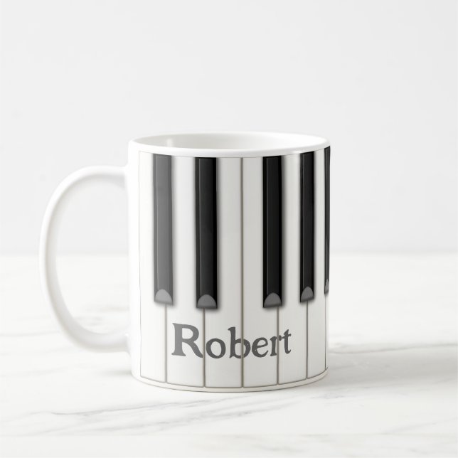 Klaviertasten Persönlich in 4 Farben - Musik Kaffeetasse (Links)