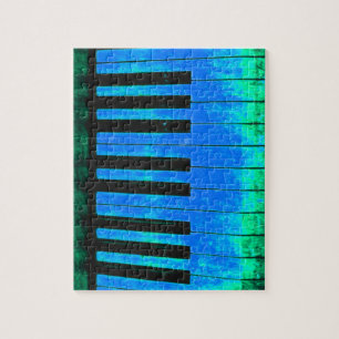 Klaviertasten Schwarz und Blau Schön und KUNSTVOLL