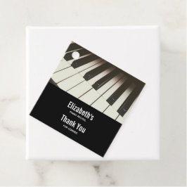 Klaviertasten - Stilvolles Schwarz-Weiß-Foto Geschenkanhänger