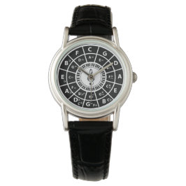 Klaviertasten Zirkel von Fifths Trebele clef Armbanduhr