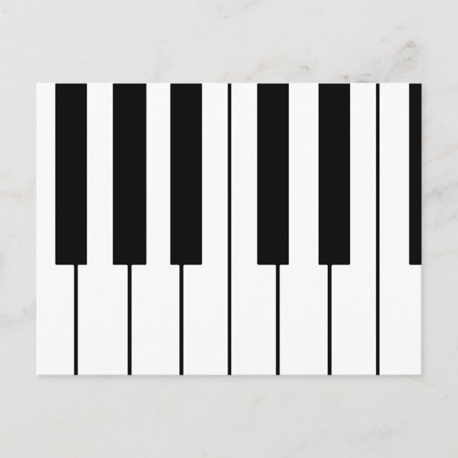 Klaviertasten zum Thema Musik Postkarte (Vorderseite)